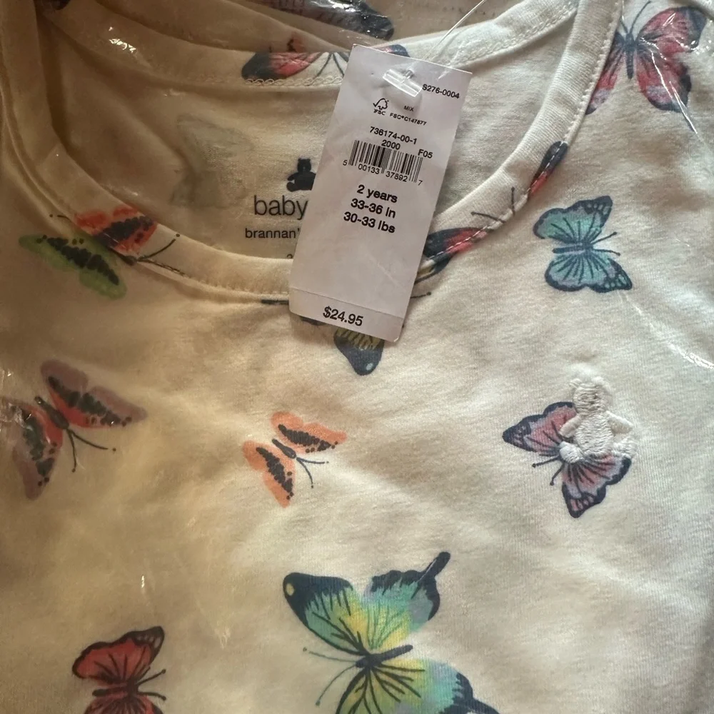GAP Kids Dress with Colorful Butterfly Print - Cream